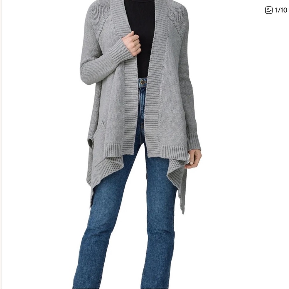KaufmanFranco Collective Drape Grey Chunky Asymmetrical Cardigan Sweater XL